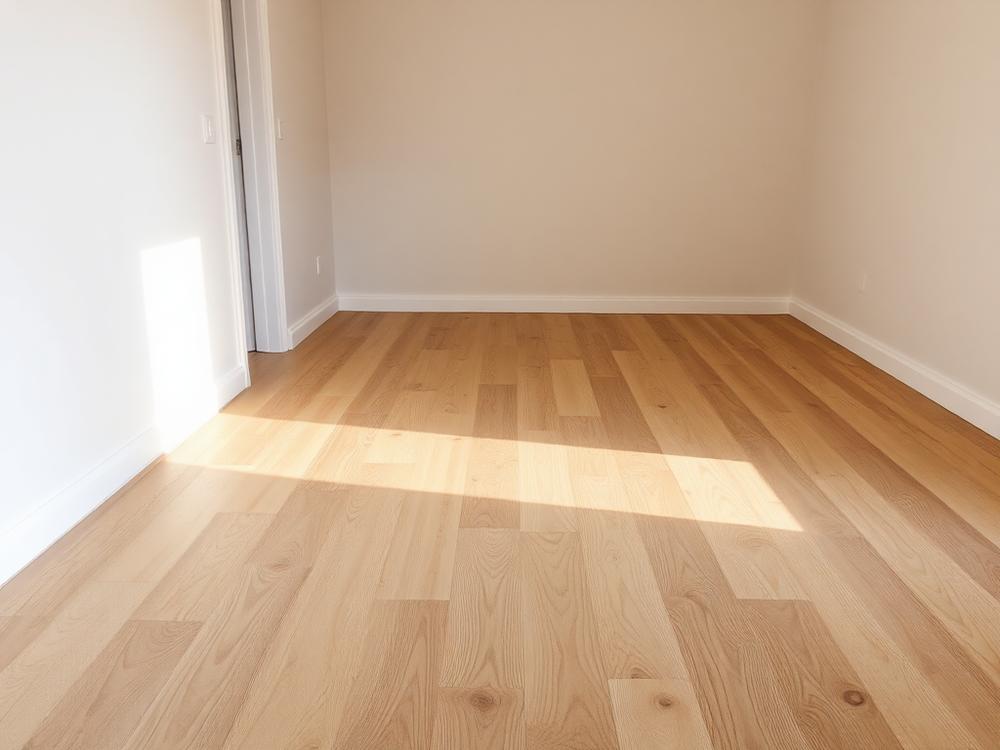 Nieuw laminaat gelegd in een lege kamer